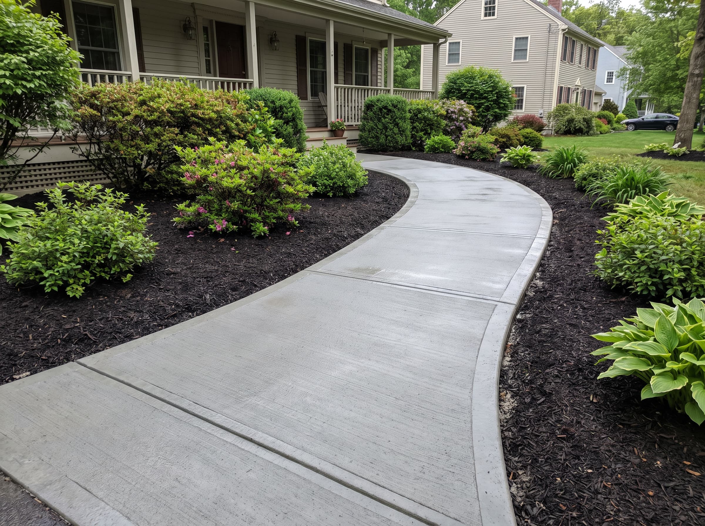 Representative concrete walkway installation