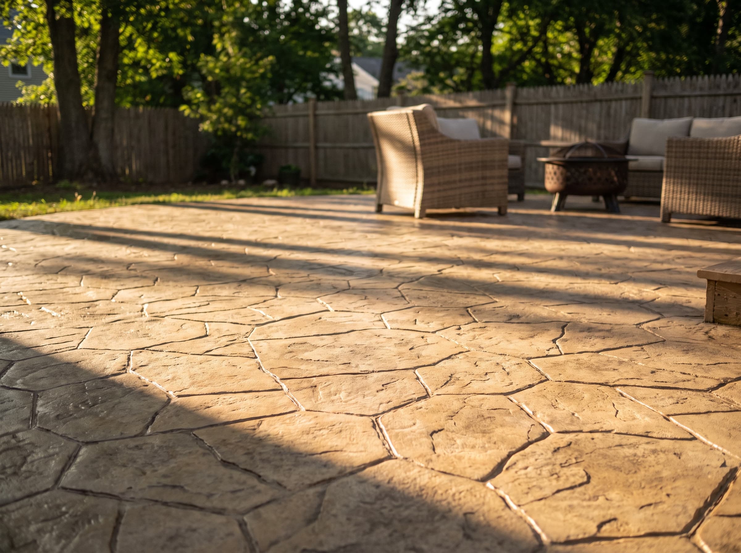 Representative stamped concrete patio